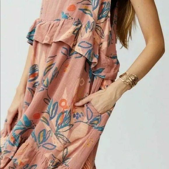 Free People Coral Anita Floral Summer Maxi - Picture 4 of 9